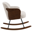 Pemberly Row Boucle Upholstered Mid Back Rocking Chair in Beige