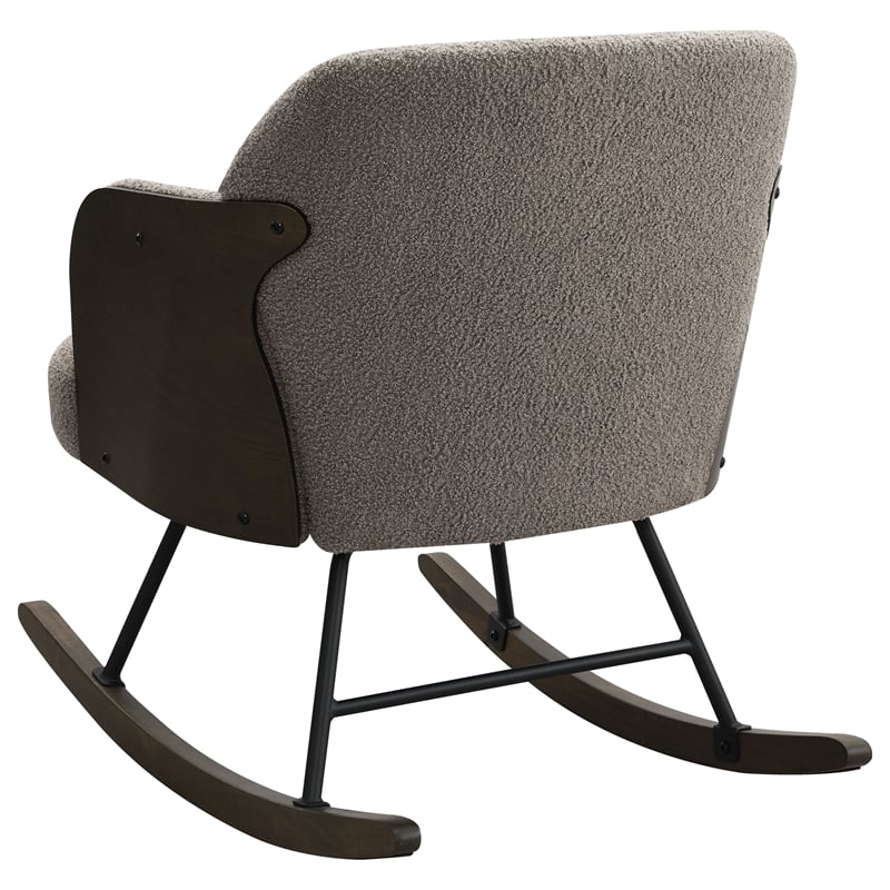 Pemberly Row Boucle Upholstered Mid Back Rocking Chair in Taupe