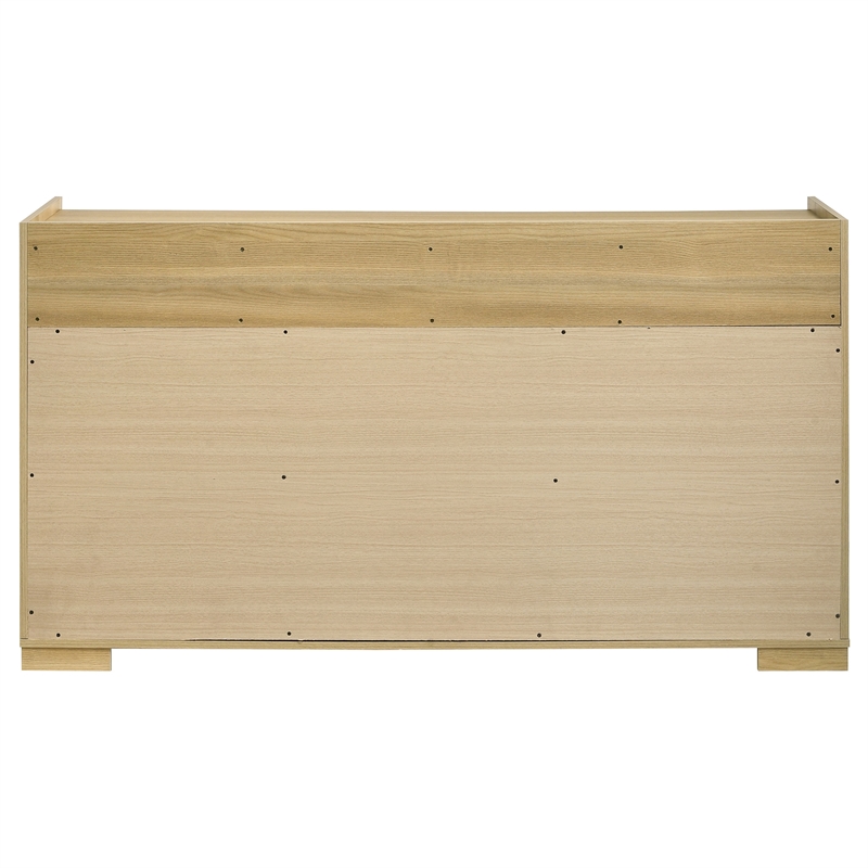 Pemberly Row 6-drawer Melamine Dresser with Metal Glides in Natural