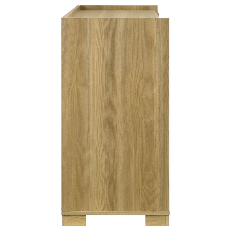 Pemberly Row 6-drawer Melamine Dresser with Metal Glides in Natural