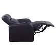 Pemberly Row Upholstered Top Grain Leather Track Arm Recliner in Black