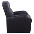 Pemberly Row Upholstered Top Grain Leather Track Arm Recliner in Black