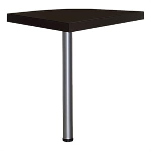 Pemberly Row Square Wood Top Corner Table in Cappuccino and Silver