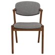 Pemberly Row Padded Wood Dining Arm Chair Set of 2 in Dark Walnut