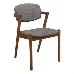 Pemberly Row Padded Wood Dining Arm Chair Set of 2 in Dark Walnut