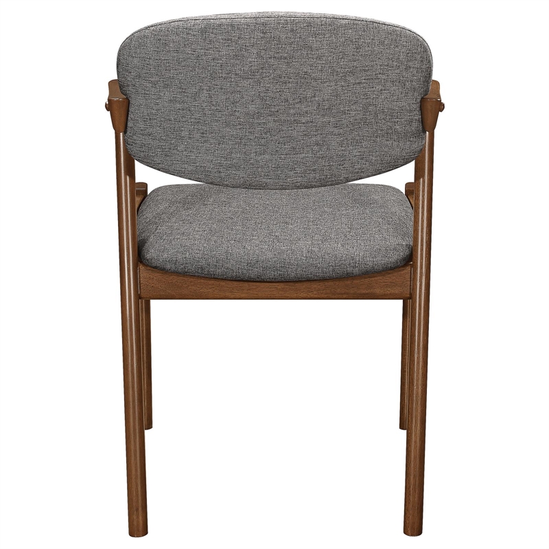 Pemberly Row Padded Wood Dining Arm Chair Set of 2 in Dark Walnut