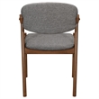 Pemberly Row Padded Wood Dining Arm Chair Set of 2 in Dark Walnut