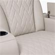 Pemberly Row Set of 2 Power Reclining Chairs in White Faux Leather