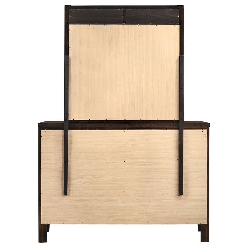 Pemberly Row 6-Drawer Bedroom Dresser with Mirror Set in Cappuccino