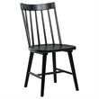 Pemberly Row Set of 2 Solid Wood Windsor Dining Side Chairs in Black