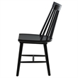Pemberly Row Set of 2 Solid Wood Windsor Dining Side Chairs in Black