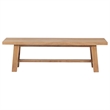 Pemberly Row 60-Inch Wood Backless Dining Bench in Natural Brown