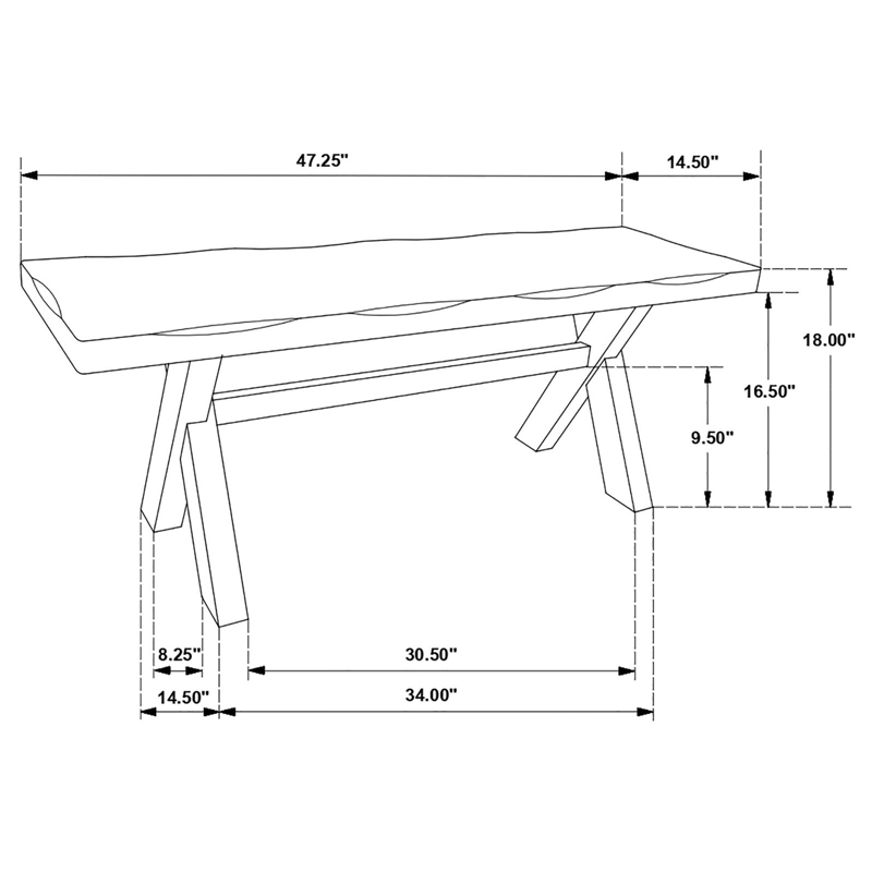 Pemberly Row 47-Inch Solid Wood Dining Bench in Knotty Nutmeg