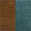 Pemberly Row 5-Piece Round Wood & Fabric Counter Dining Set in Brown/Teal