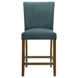 Pemberly Row 5-Piece Round Wood & Fabric Counter Dining Set in Brown/Teal