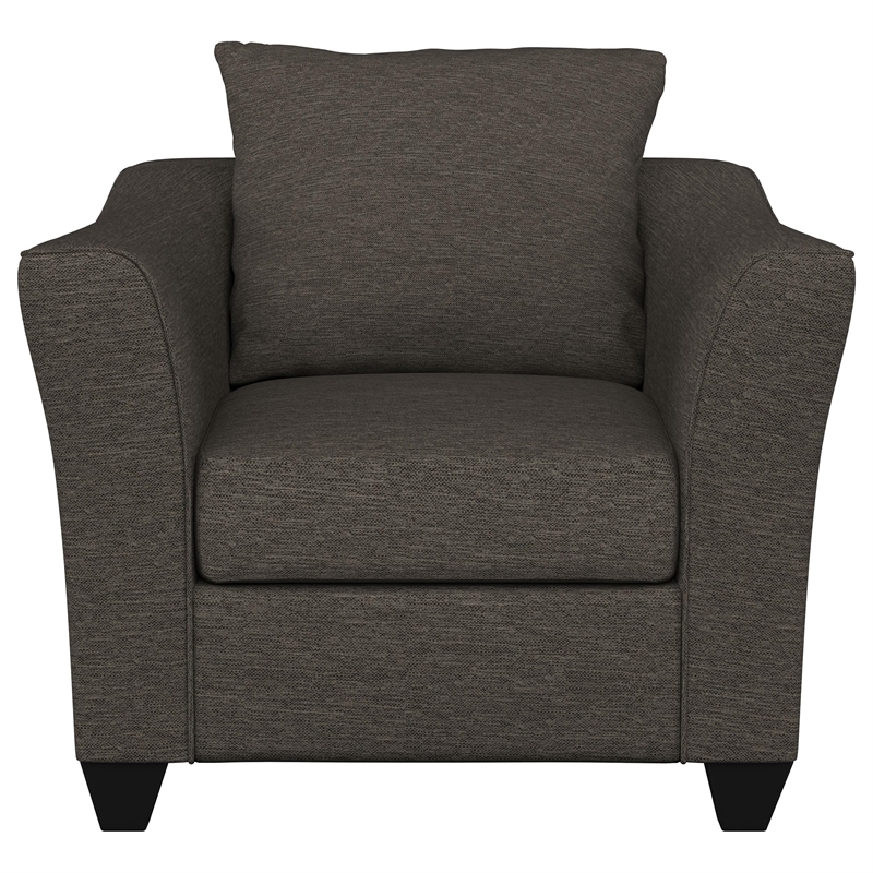 Pemberly Row Upholstered Flared Arm Accent Chair in Charcoal Grey