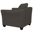 Pemberly Row Upholstered Flared Arm Accent Chair in Charcoal Grey