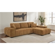 Pemberly Row Upholstered Fabric Sectional Chaise Sofa in Amber Brown