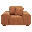 Pemberly Row Contemporary Fabric Track Arm Accent Chair in Orange