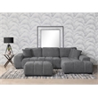 Pemberly Row Upholstered Fabric Sectional Chaise Sofa in Charcoal Grey