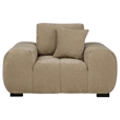 Pemberly Row Upholstered Fabric Track Arm Accent Chair in Camel