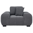 Pemberly Row Upholstered Track Arm Accent Chair in Charcoal Grey