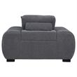 Pemberly Row Upholstered Track Arm Accent Chair in Charcoal Grey