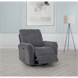 Pemberly Row Fabric Power Swivel Glider Recliner in Charcoal Gray
