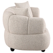 Pemberly Row Channel Tufted Woven Fabric Upholstered Loveseat in Pebble