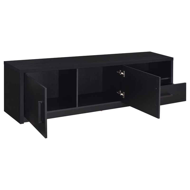 Pemberly Row 70-inch 2-door TV Stand Media Console with Drawer in Black