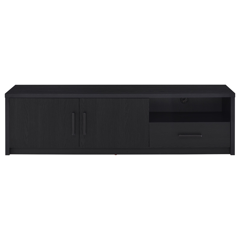 Pemberly Row 70-inch 2-door TV Stand Media Console with Drawer in Black