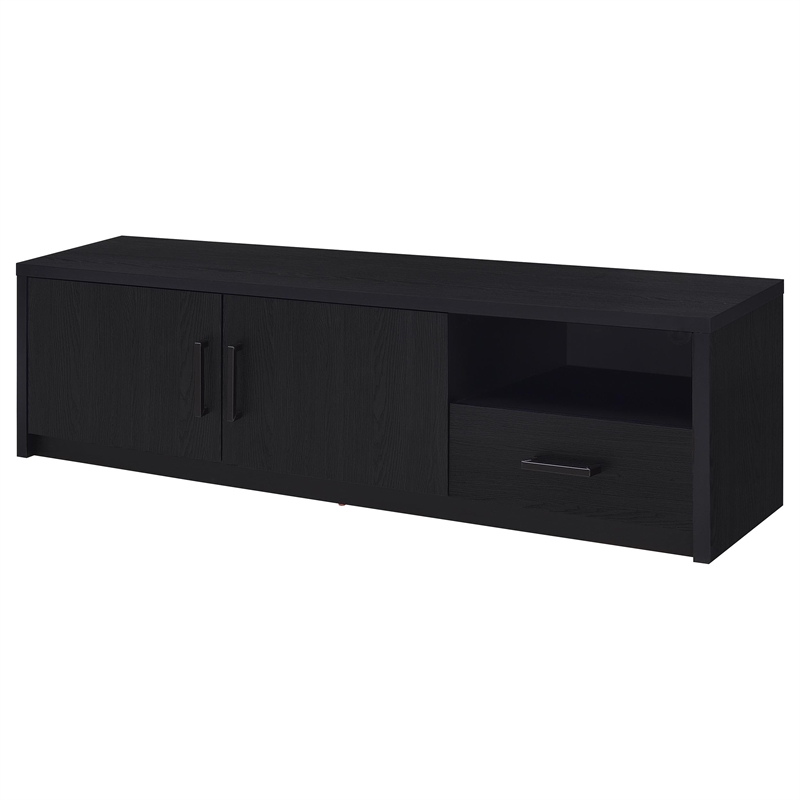 Pemberly Row 70-inch 2-door TV Stand Media Console with Drawer in Black