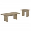 Pemberly Row 2-Piece Wood Coffee and End Table Set in Natural Oak