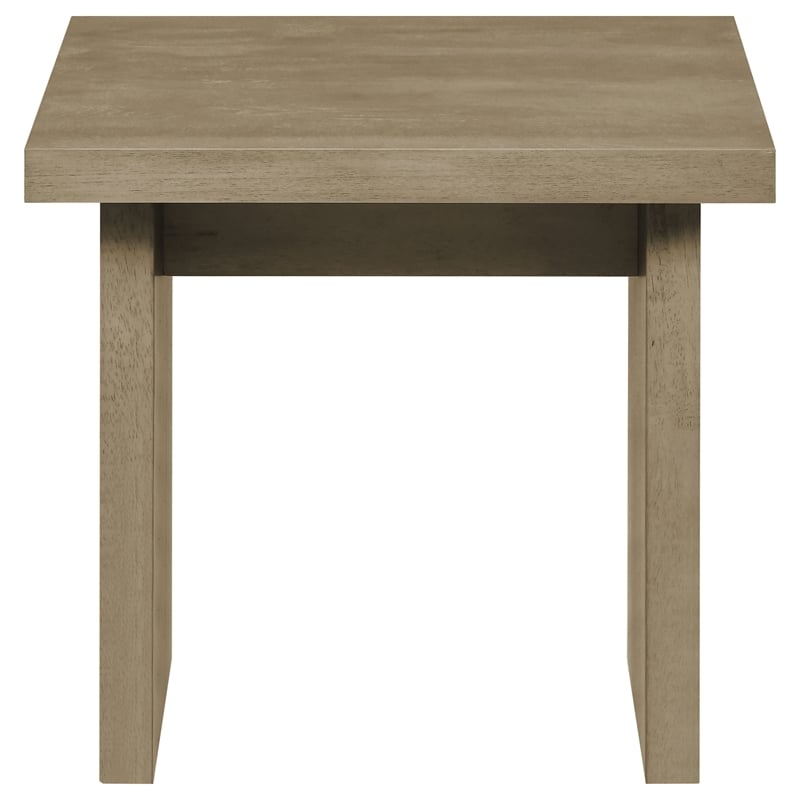 Pemberly Row 2-Piece Wood Coffee and End Table Set in Natural Oak