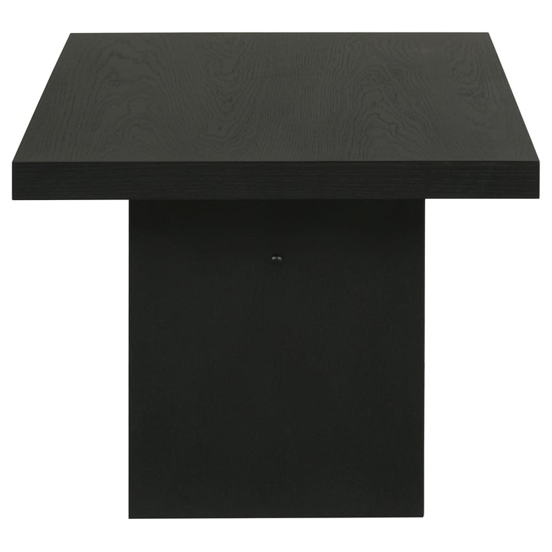 Pemberly Row 2-Piece Transitional Wood Coffee and End Table Set in Black
