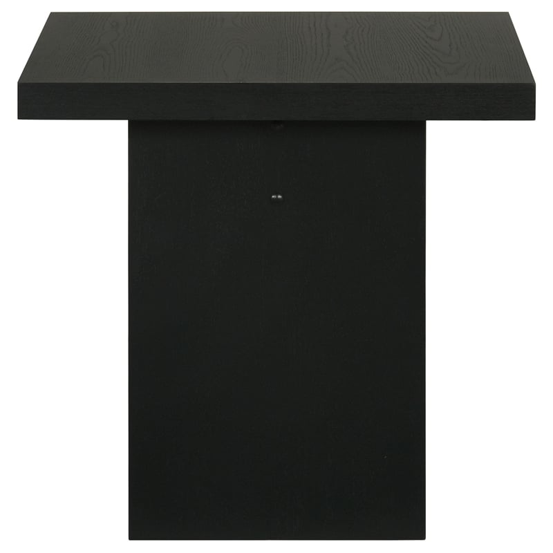 Pemberly Row 2-Piece Transitional Wood Coffee and End Table Set in Black