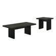 Pemberly Row 2-Piece Transitional Wood Coffee and End Table Set in Black