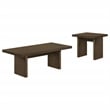 Pemberly Row 2-Piece Transitional Wood Coffee and End Table Set in Walnut