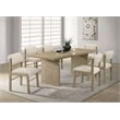 Pemberly Row 7-Piece Wood Spindle Chair Dining Set in Cream/Natural Oak