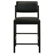 Pemberly Row 7-Piece Wood and Faux Leather Counter Dining Set in Black