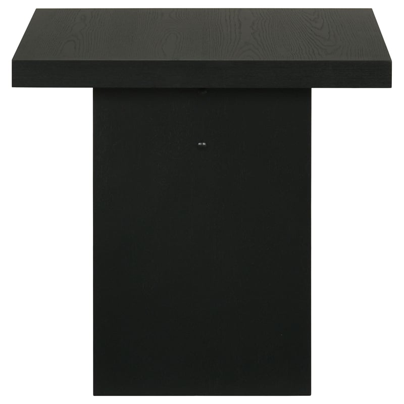 Pemberly Row 3-Piece Transitional Wood Coffee and End Table Set in Black