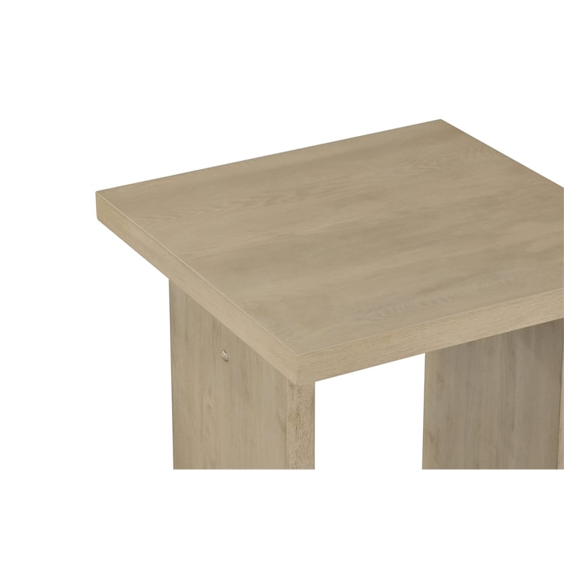Pemberly Row 3-Piece Wood Coffee and End Table Set in Natural Oak