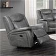 Pemberly Row Upholstered Padded Arm Glider Recliner Chair in Grey