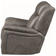 Pemberly Row Upholstered Padded Arm Glider Recliner Chair in Grey