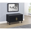 Pemberly Row 2-Door Padded Entryway Shoe Storage Bench in Black