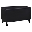 Pemberly Row 2-Door Padded Entryway Shoe Storage Bench in Black
