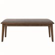 Pemberly Row Upholstered Dining Bench in Grey and Natural Walnut