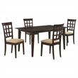 Pemberly Row 5-piece Rectangular 59-inch Dining Set in Cappuccino