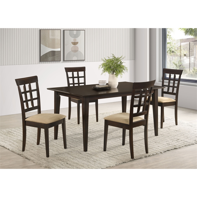 Pemberly Row 5-piece Rectangular 59-inch Dining Set in Cappuccino