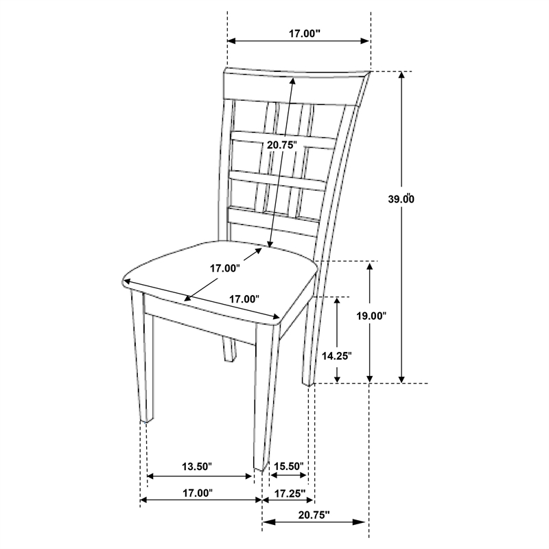 Pemberly Row 5-piece Rectangular 59-inch Dining Set in Cappuccino
